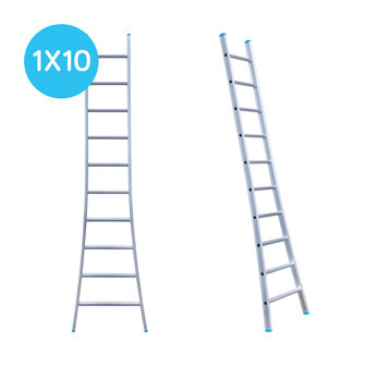 Eurostairs Ladder enkel uitgebogen 1x10 sporten