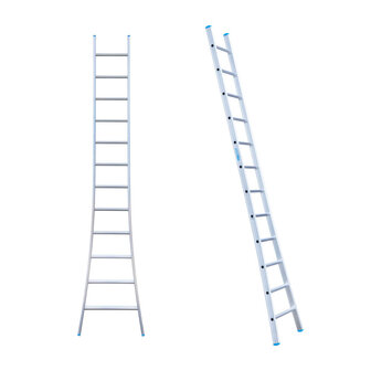 Eurostairs Ladder enkel uitgebogen 1x12 sporten