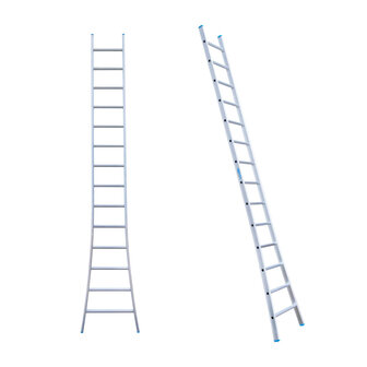 Eurostairs Ladder enkel uitgebogen 1x14 sporten