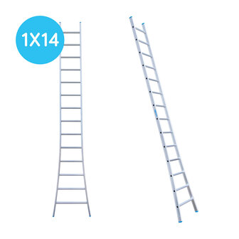 Eurostairs Ladder enkel uitgebogen 1x14 sporten