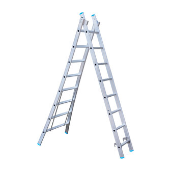 Eurostairs Reform ladder dubbel uitgebogen 2x8 sporten
