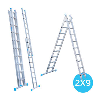 Eurostairs Reform ladder dubbel recht 2x9 sporten