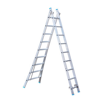 Eurostairs Reform ladder dubbel uitgebogen 2x9 sporten