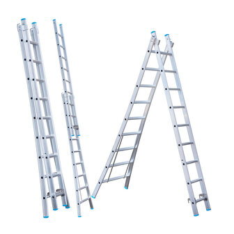 Eurostairs Reform ladder dubbel uitgebogen 2x9 sporten