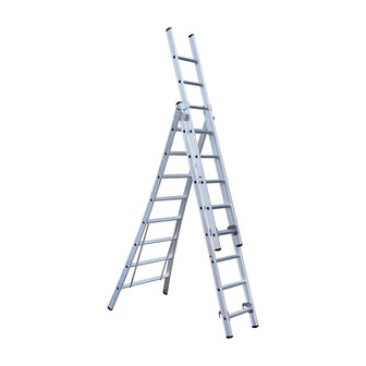 Eurostairs Reform ladder driedelig uitgebogen 3x8 sporten