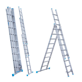 Eurostairs Reform ladder driedelig recht 3x9 sporten