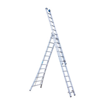 Eurostairs Reform ladder driedelig uitgebogen 3x12 sporten + gevelrollen