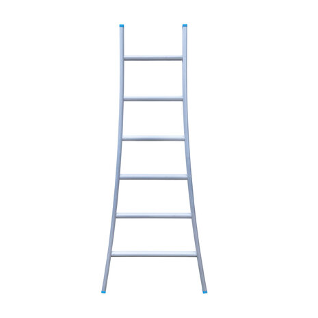 Eurostairs Ladder enkel uitgebogen 1x6 sporten