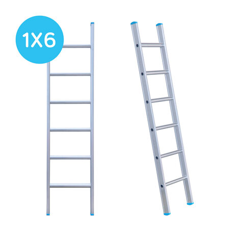 Eurostairs Ladder enkel recht 1x6 sporten