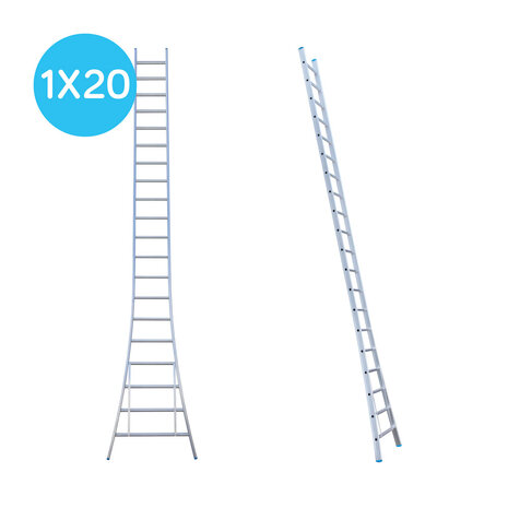 Eurostairs Ladder enkel uitgebogen 1x20 sporten