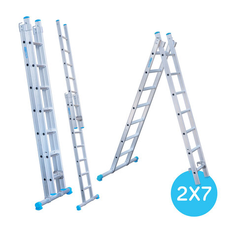 Eurostairs Reform ladder dubbel recht 2x7 sporten