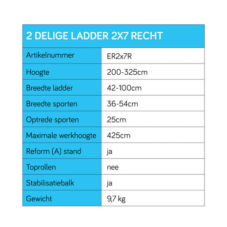 Eurostairs Reform ladder dubbel recht 2x7 sporten