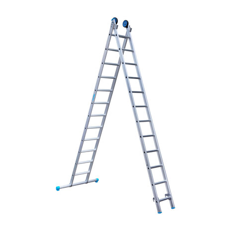 Eurostairs Reform ladder dubbel recht 2x12 sporten + gevelrollen