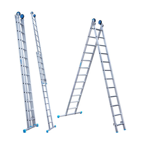 Eurostairs Reform ladder dubbel recht 2x12 sporten + gevelrollen