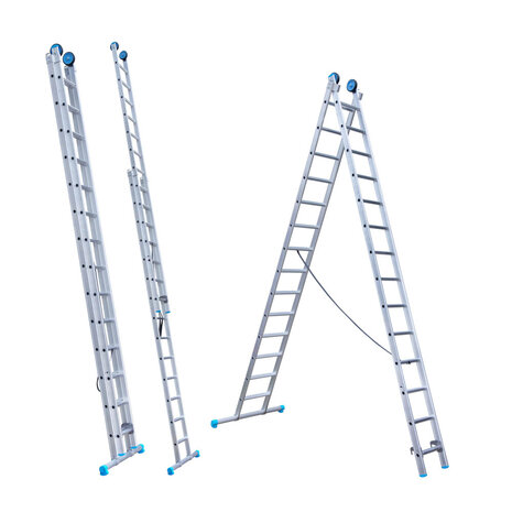 Eurostairs Reform ladder dubbel recht 2x14 sporten + gevelrollen