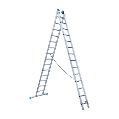 Eurostairs Reform ladder dubbel recht 2x14 sporten + gevelrollen