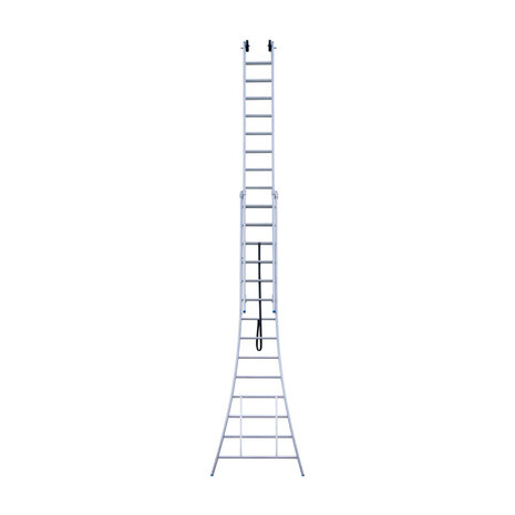 Eurostairs Reform ladder dubbel uitgebogen 2x14 sporten + gevelrollen