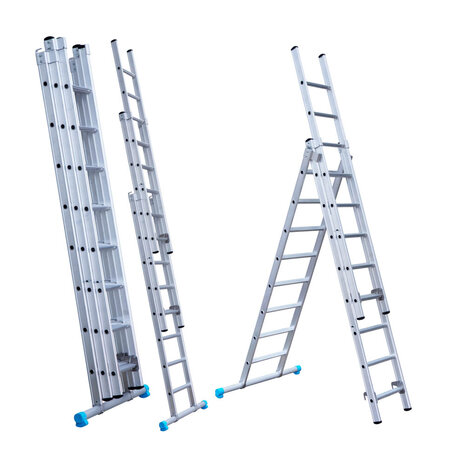 Eurostairs Reform ladder driedelig recht 3x8 sporten