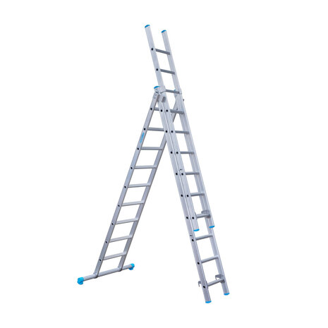 Eurostairs Reform ladder driedelig recht 3x9 sporten