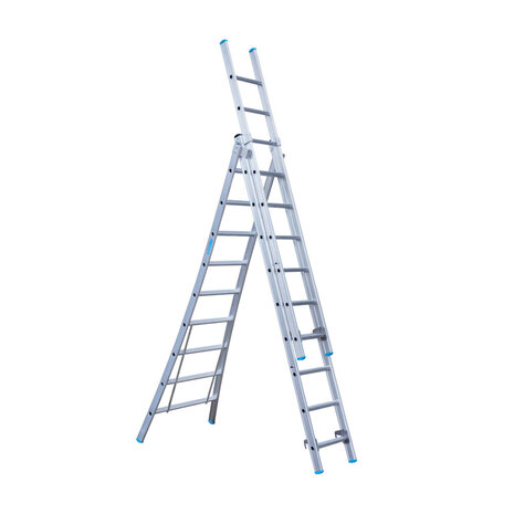 Eurostairs Reform ladder driedelig uitgebogen 3x9 sporten