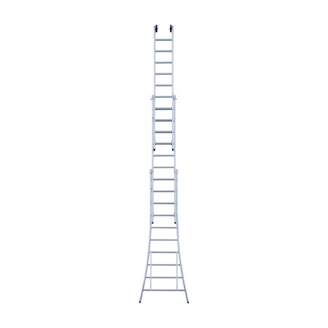 Eurostairs Reform ladder driedelig uitgebogen 3x10 sporten + gevelrollen