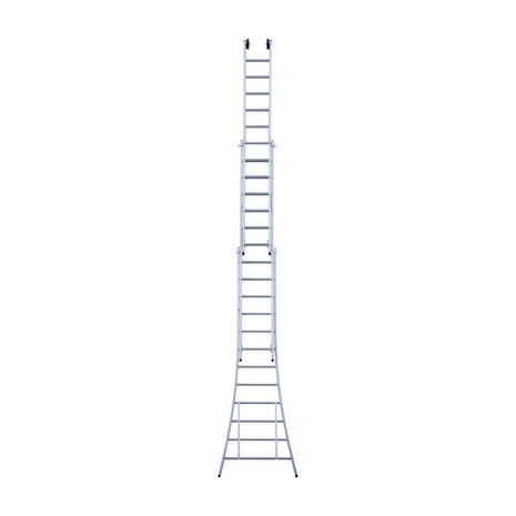 Eurostairs Reform ladder driedelig uitgebogen 3x12 sporten + gevelrollen