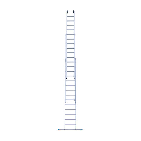 Eurostairs Opsteek ladder driedelig recht 3x14 sporten + gevelrollen