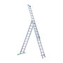 Eurostairs Reform ladder driedelig recht 3x12 sporten + gevelrollen