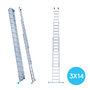 Eurostairs Opsteek ladder driedelig recht 3x14 sporten + gevelrollen